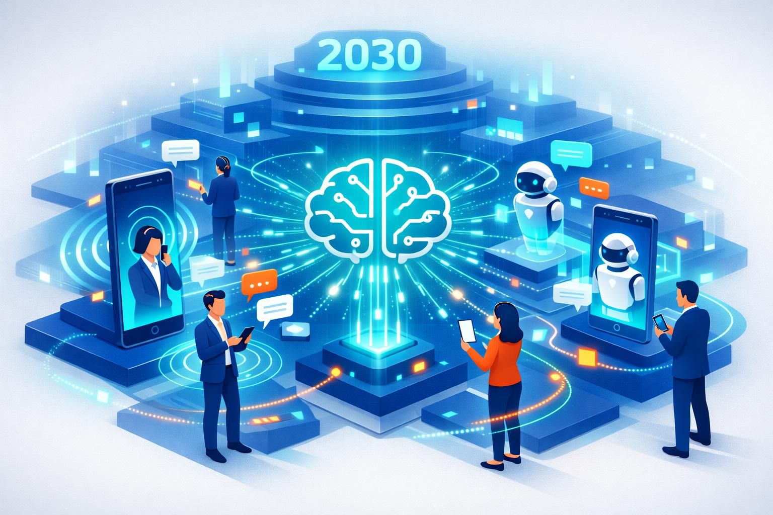 découvrez les prédictions et les évolutions technologiques du callbot à l'horizon 2030, explorant son impact futur sur les interactions client et l'automatisation des services.