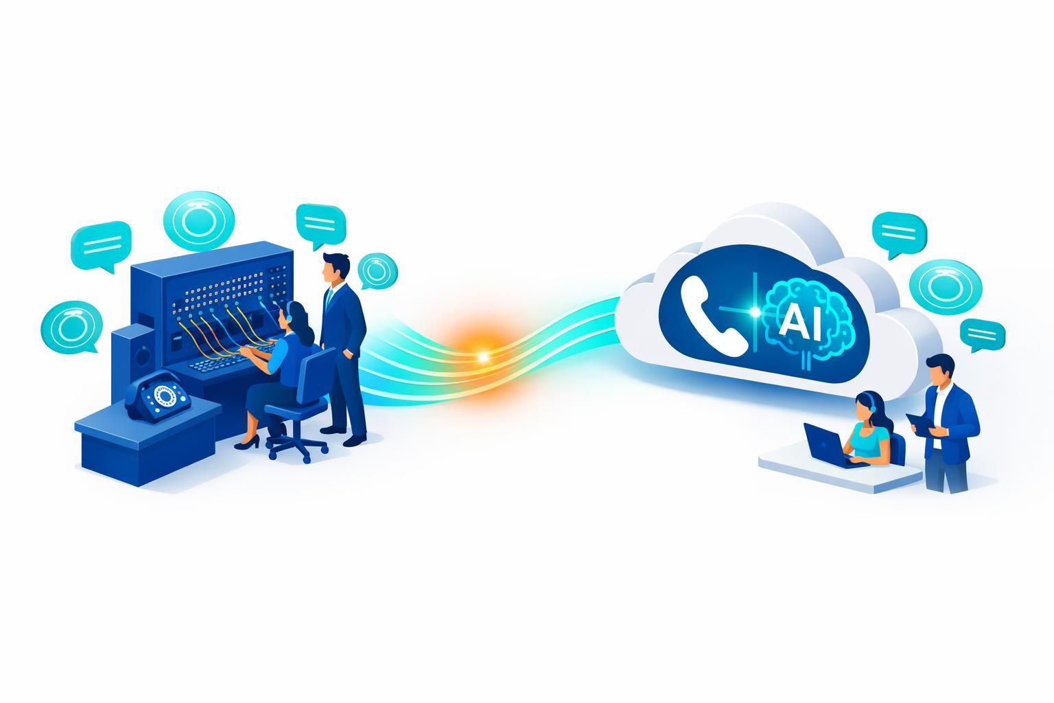 découvrez l'évolution du standard téléphonique, de la technologie analogique traditionnelle à l'intégration de l'intelligence artificielle en 2026, et comment elle transforme la communication professionnelle.