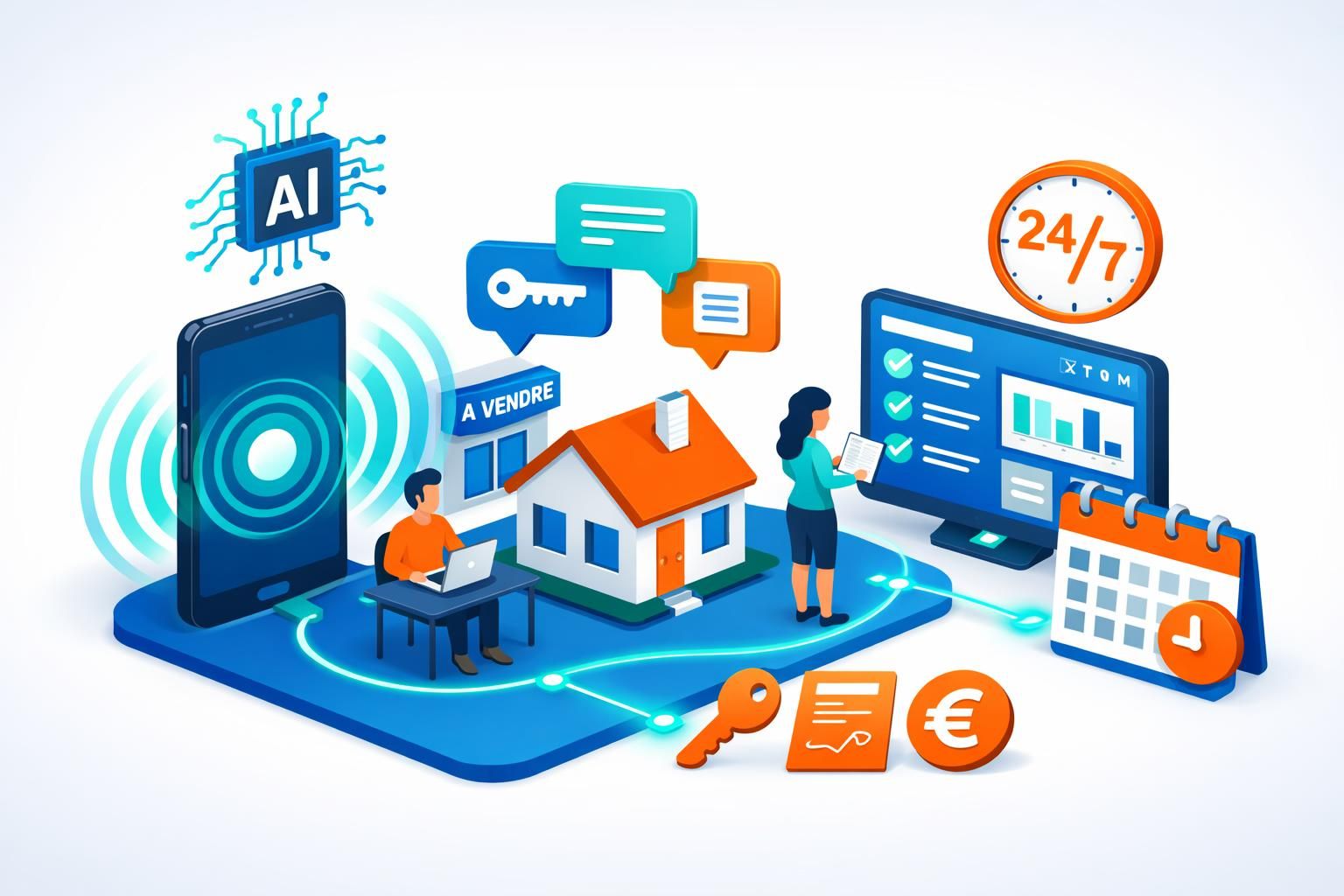 callbot immobilier : qualifiez automatiquement vos leads vendeurs 24h/24 sans effort, optimisez votre temps et augmentez vos ventes immobilières grâce à notre solution intelligente.