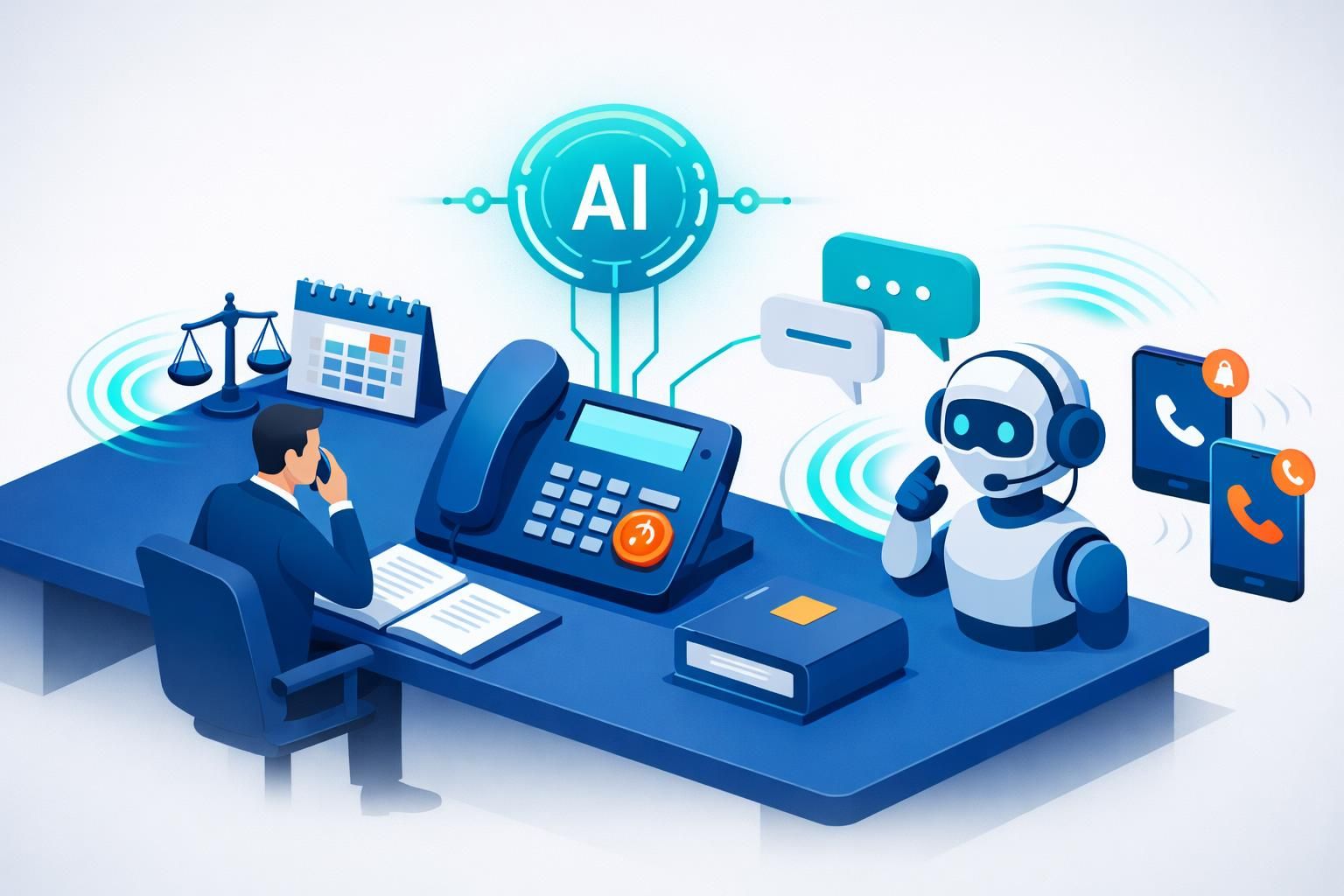 optimisez la gestion des appels de votre cabinet d'avocats avec notre callbot intelligent. automatisez l'accueil téléphonique pour un service rapide et professionnel.