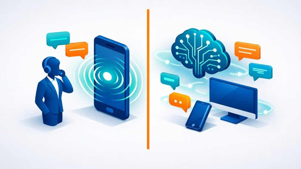 découvrez un comparatif détaillé en 2026 entre la permanence téléphonique externalisée assurée par des agents humains et les solutions basées sur l'intelligence artificielle, pour choisir l'option la plus adaptée à vos besoins.